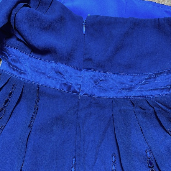 Seduce Midi Dress Silk Eyelet Blue Halterneck Sleeveless Open Back 2 - Picture 11 of 12